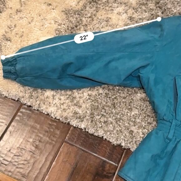 Vintage SKEA Turquoise 80’s Suede Lined Ski Jacket Women’s Puffy Shoulders Sz 8 - Picture 15 of 16